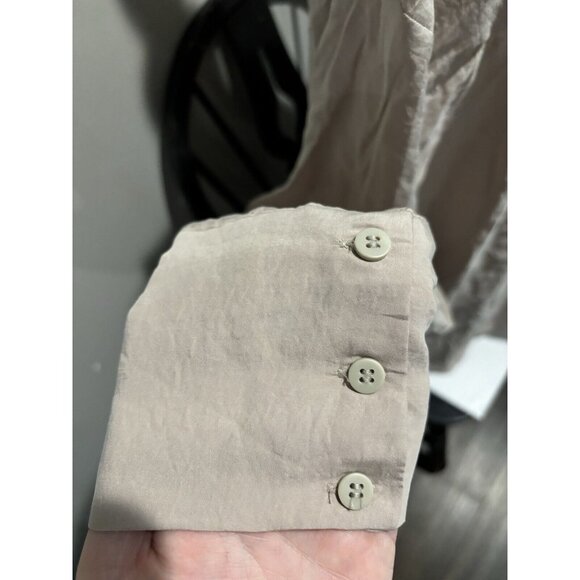 ZARA cream linen button front shirt oversized women's size Large - Picture 6 of 8